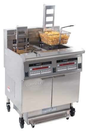 Friteuse électrique avec relevage automatique et filtration 2 x 22 litres 17+17k