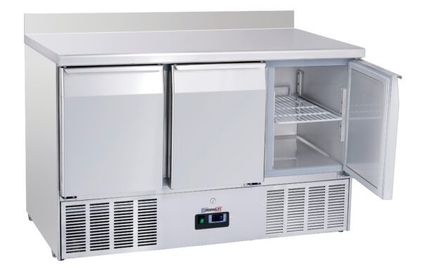 Saladette avec dosseret 3 portes GN 1/1