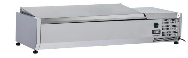 Saladette à poser 3 x GN 1/3 + 1 GN 1/2 avec couvercle