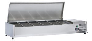 Saladette à poser 5 x GN 1/3 + 1 GN 1/2 avec couvercle