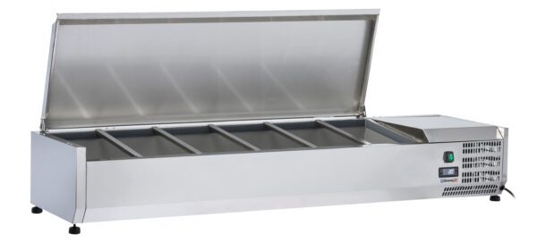 Saladette à poser 5 x GN 1/3 + 1 GN 1/2 avec couvercle