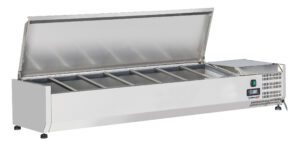 Saladette à poser 7 x GN 1/4 avec couvercle