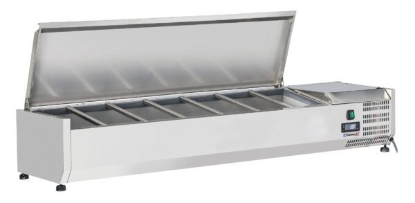 Saladette à poser 7 x GN 1/4 avec couvercle