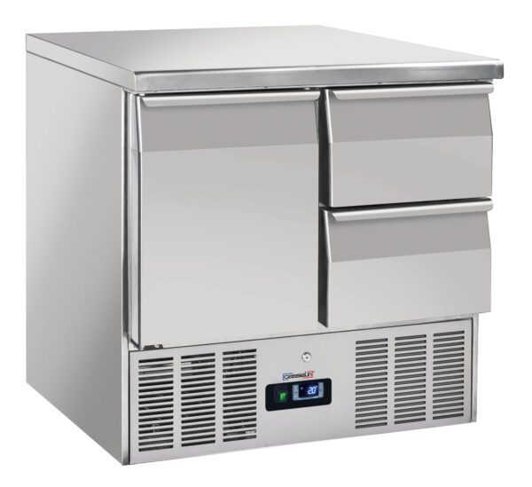 Saladette 2 tiroirs 1 porte GN 1/1