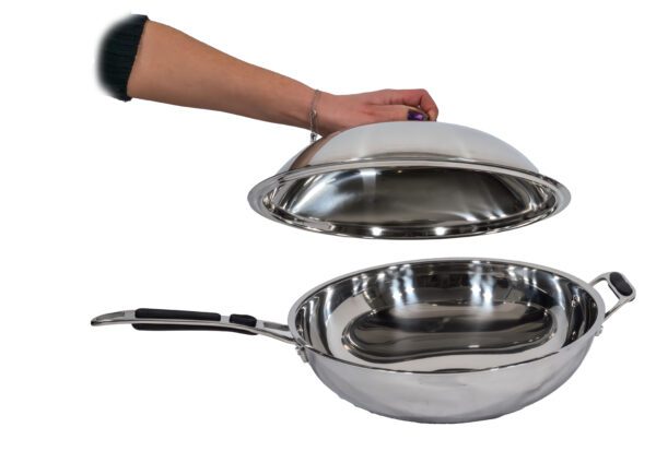 Wok avec couvercle 36cm - Matériel professionnel Casselin