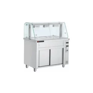 Vitrine bain-marie sur placard neutre - 3 x GN 1/1 - 1102 x 700 x 1313 mm